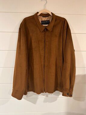 Mens Brown Zip Up Shirt Jacket, Size XL, Made in Canada